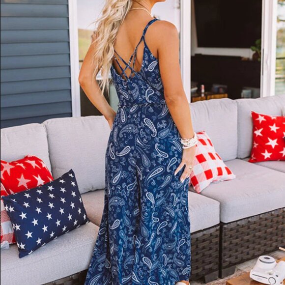 Aakaa ARUBA BABY PAISLEY JUMPSUIT in "ocean blue" - Picture 3 of 9